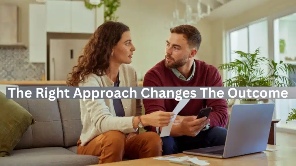 Couple discussing mortgage options and documents after decline NZ